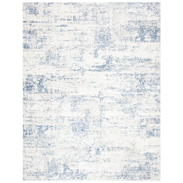 SAFAVIEH Amelia 10 ft. x 14 ft. Ivory/Blue Abstract Distressed Area Rug
