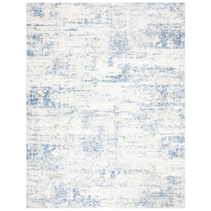 Amelia 9 ft. x 12 ft. Ivory/Blue Abstract Distressed Area Rug
