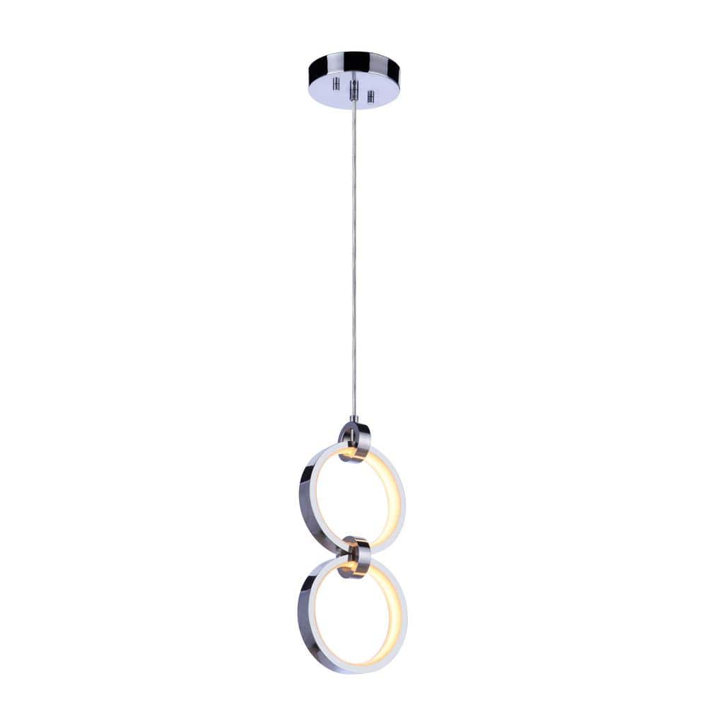 Modern Chrome Frosted Glass LED Pendant Light