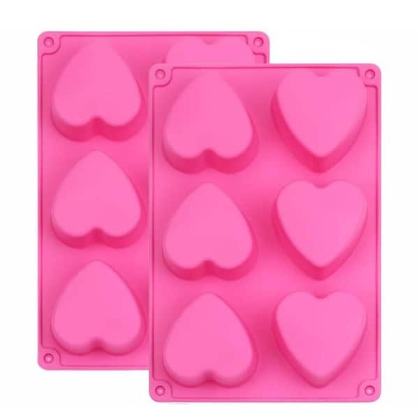 Heart Series 6-Piece Silicone Mold Set for Handmade Soap, Chocolate, Cake, Jelly, Pudding, Candy Making