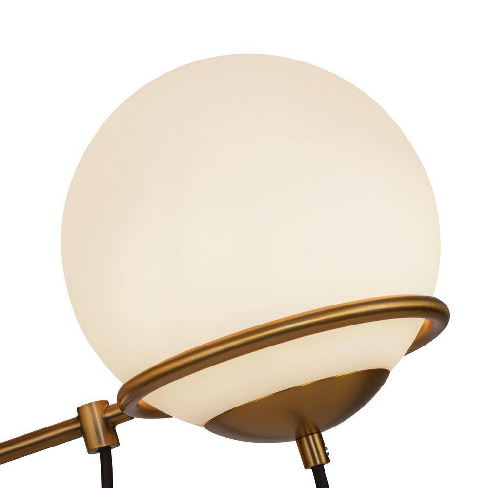Alba 6-Light Aged Brass and Opal Glass Chandelier