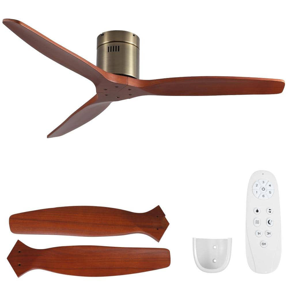 52 inches Indoor Low Profile Bronze Fan with Three Solid Wood Blades, DC Reversible Motor no light price history on PriceWatchPro