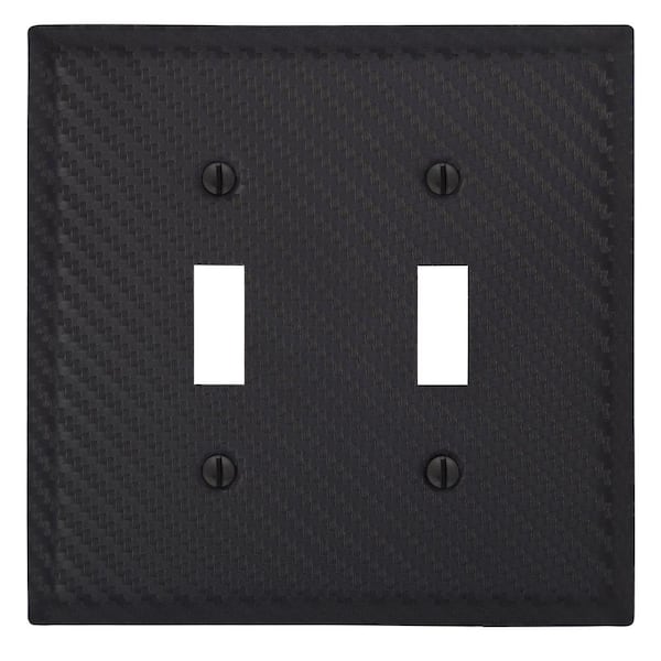 Hampton Bay Branston 2 Gang Toggle Steel Wall Plate - Black