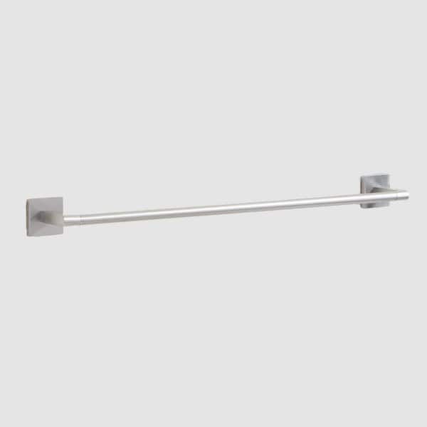 SIGNATURE HARDWARE Hibiscus 24 in. Wall Mounted Towel Bar in Brushed Nickel