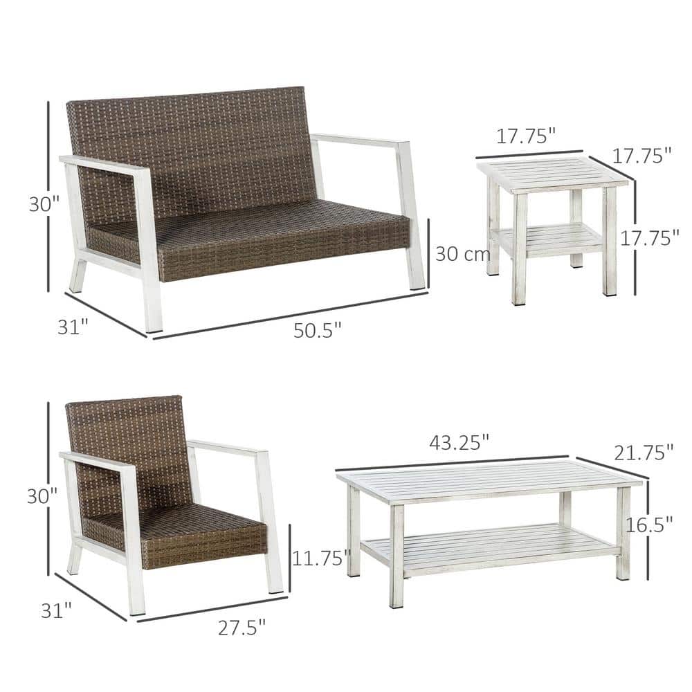 Gray Aluminum 5-Piece Patio Conversation Set with Cushions