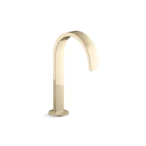 Components Bathroom Sink Faucet Spout with Ribbon Design 1.2 GPM in Vibrant French Gold