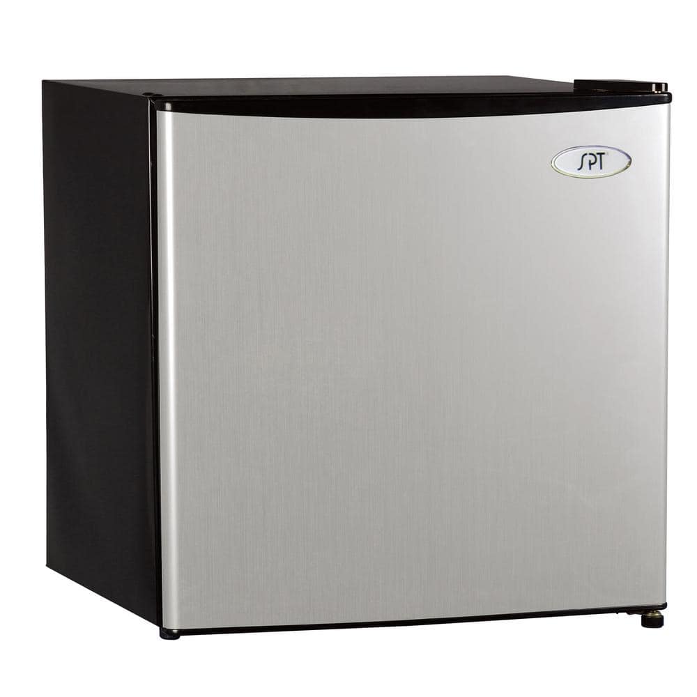 Compact Black and Stainless Steel Mini Fridge with Freezer