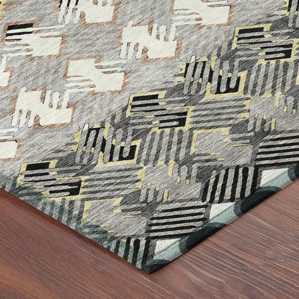 Chantille Machine Washable Indoor/Outdoor Abstract ACN2773 Black 5 ft. x 7 ft. 6 in. Area Rug