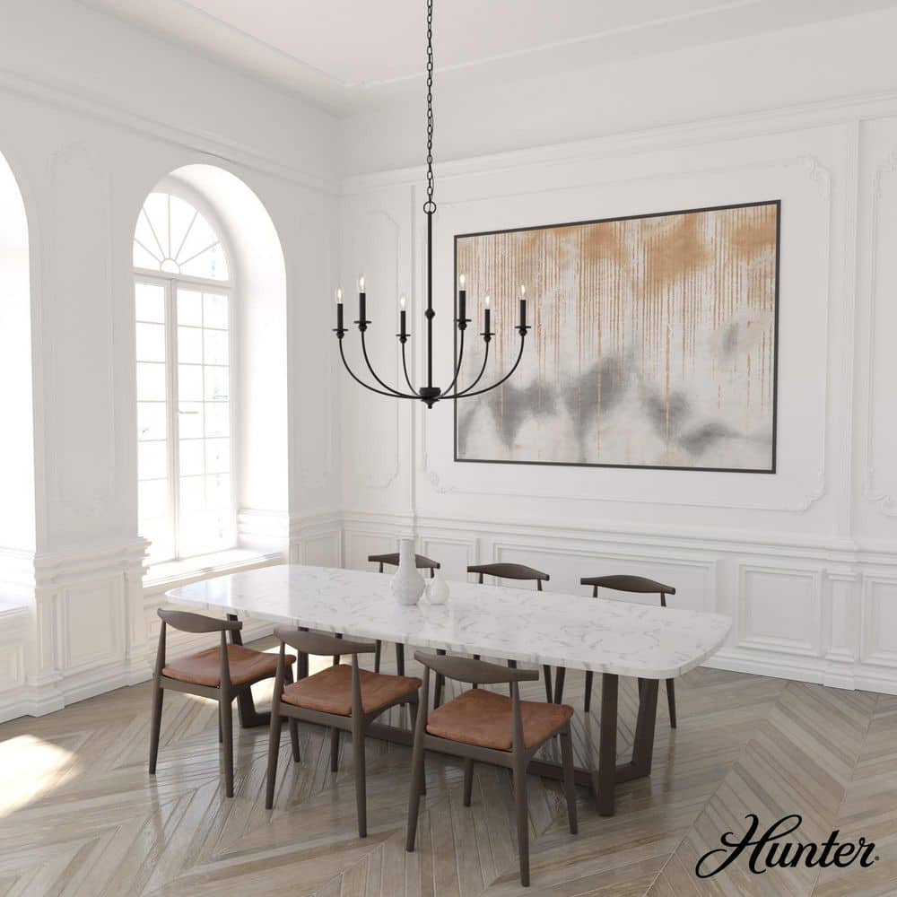 Southcrest Classic Matte Black 6-Light Candle Chandelier