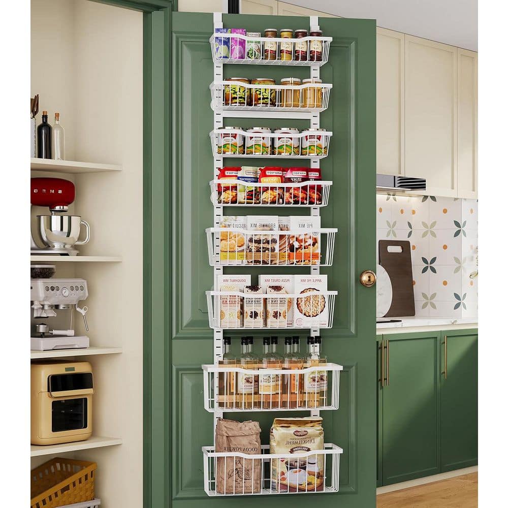 Adrinfly 8-Tier Over Door Organizer with Adjustable Baskets Metal
