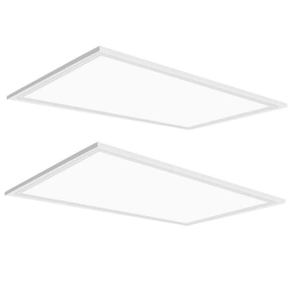 2 ft. x 4 ft. 7800 Lumens Integrated LED Panel Light,5000K 0-10Volt Dimmable 24in x 48in Troffer Light ETL Listed 2-Pack