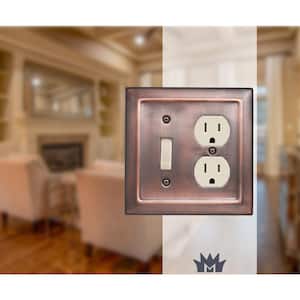 Architectural 2-Gang Single Switch/Duplex Wall Plate (Antique Copper Finish)