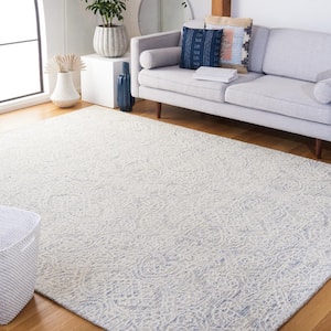 Metro Light Blue/Ivory 8 ft. x 10 ft. Floral Medallion Area Rug