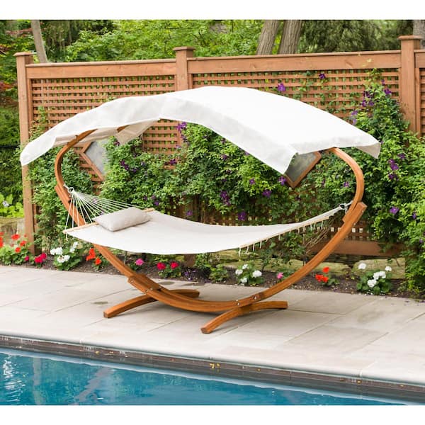 Wooden Art Deco Hammock Stand, Wooden Hammock Stand With Canopy