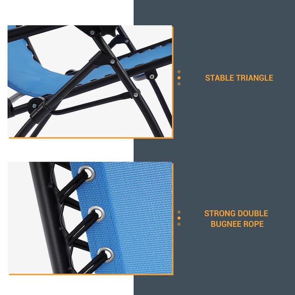Sonkuki Folding Zero Gravity Metal Frame Recliner Outdoor