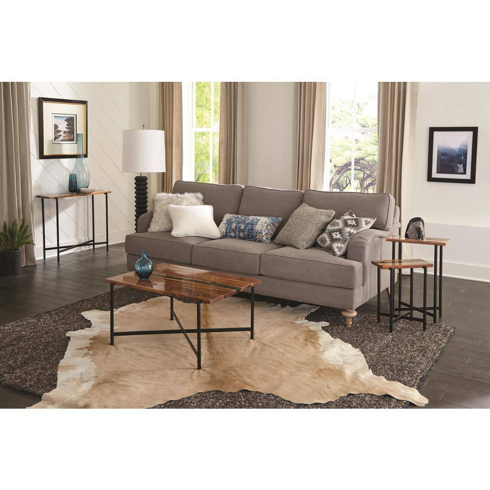 Rivers Edge 36" Acacia Wood and Acrylic Coffee Table