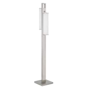 61 in. Brushed Steel Metal Floor Lamp with Acrylic Shade