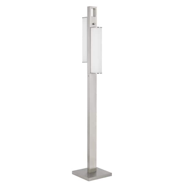CAL Lighting 61 in. Brushed Steel Metal Floor Lamp with Acrylic Shade