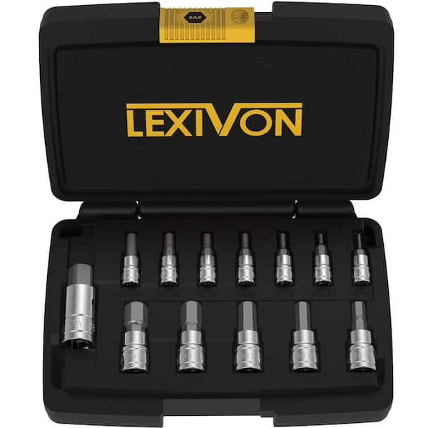 HEX Bit Socket Set, Premium S2 Alloy Steel, 13-Piece SAE 5/64" - 9/16" Set, Enhanced Storage Case