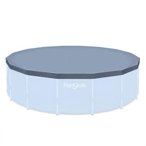 16 ft. x 16 ft. Round Gray for Above Ground Pool Frame Safety Cover with String Lock, Accessory Only
