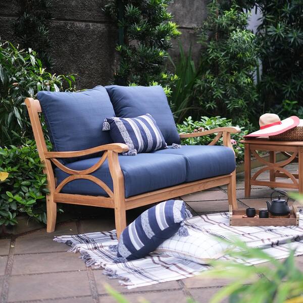 navy outdoor loveseat