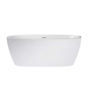 Everly 59 in. x 31.5 in. Acrylic Flatbottom Soaking Bathtub in White