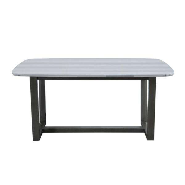 Acme Furniture Madan Marble and Gray Oak Dining Table