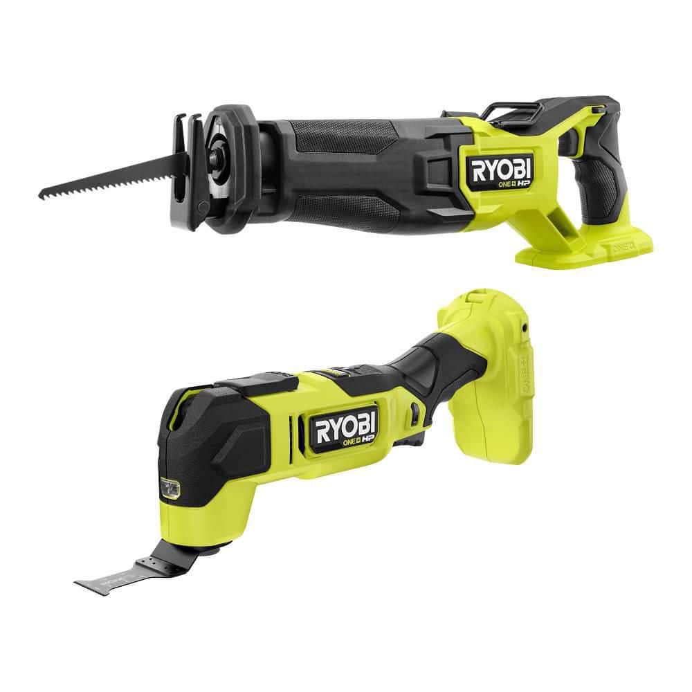 RYOBI ONE+ 18V Brushless Multi-Tool & Reciprocating Saw w/ ONE+ 18V 8.0 Ah Lithium-Ion EDGE Battery (2PK) (MT51RS02PBP2108)