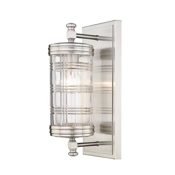 Archer 6 in. 1Light Wall Sconce Brushed Nickel with Clear Glass Shade