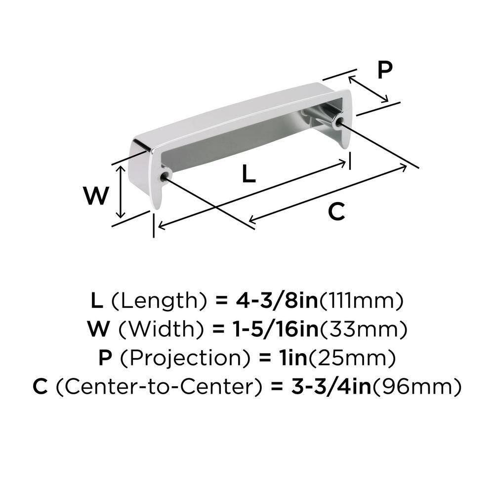 Polished Chrome 3-3/4" Cabinet Cup Pull with Mounting Hardware