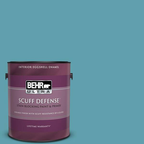 BEHR ULTRA 1 gal. #BIC-53 Turquoise Extra Durable Eggshell Enamel Interior Paint & Primer