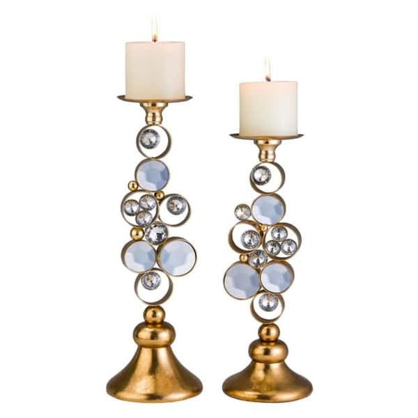 Set Of Two Espresso and Silver Pillar Tabletop Pillar Candle Holders Set Of Two Espresso and Silver Pillar Tabletop Pillar Candle Holders