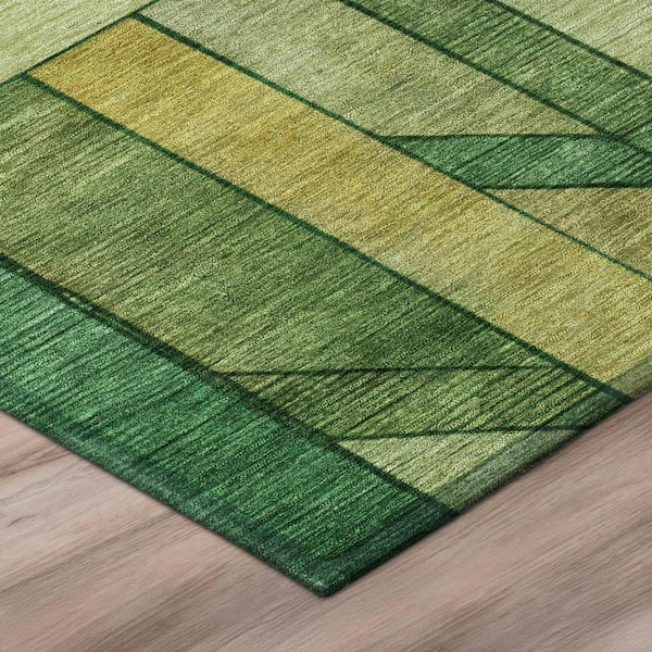 Chantille Machine Washable Indoor/Outdoor Abstract ACN2867 Olive 10 ft. x 14 ft. Area Rug