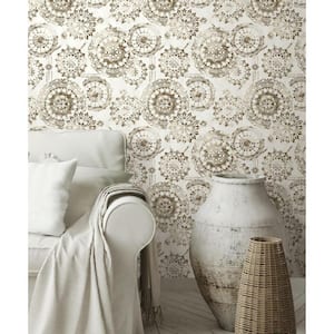 Grey and Taupe Bohemian Medallion Peel and Stick Wallpaper (Covers 28.18 sq. ft.)