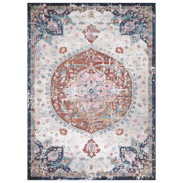 Vintage Collection Florence Ivory 8 ft. x 11 ft. Medallion Area Rug
