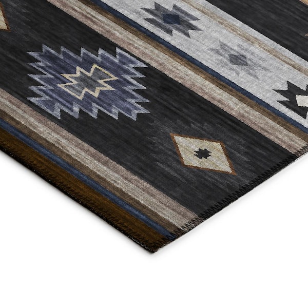 Sonora Black 10 ft. x 14 ft. Geometric Indoor/Outdoor Area Rug
