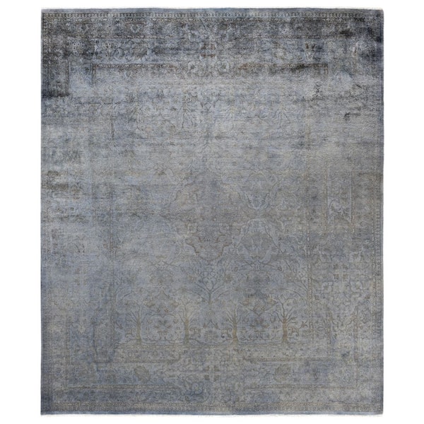 Overdyed Gray 8 ft. x 10 ft. Solid Wool Indoor Area Rug