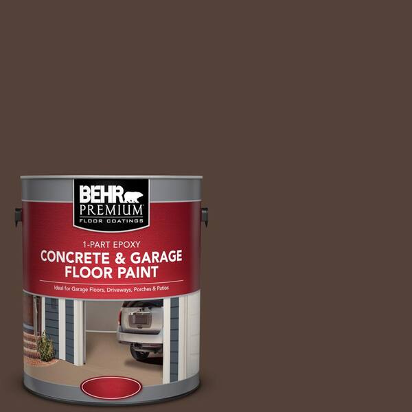 BEHR Premium 1 gal. #PFC-25 Dark Walnut 1-Part Epoxy Satin Interior/Exterior Concrete and Garage Floor Paint