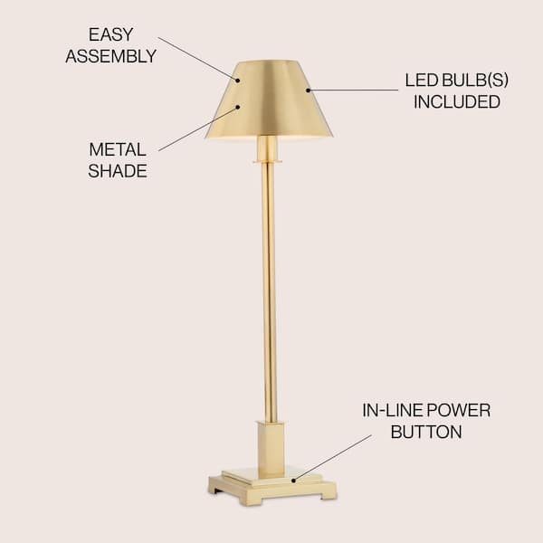 全フルセット　真鍮製　BRASS　LAMP　STAND　アクリルシェード JONATHAN Y Roxy 26 in. Brushed Brass Metal Shade Table Lamp