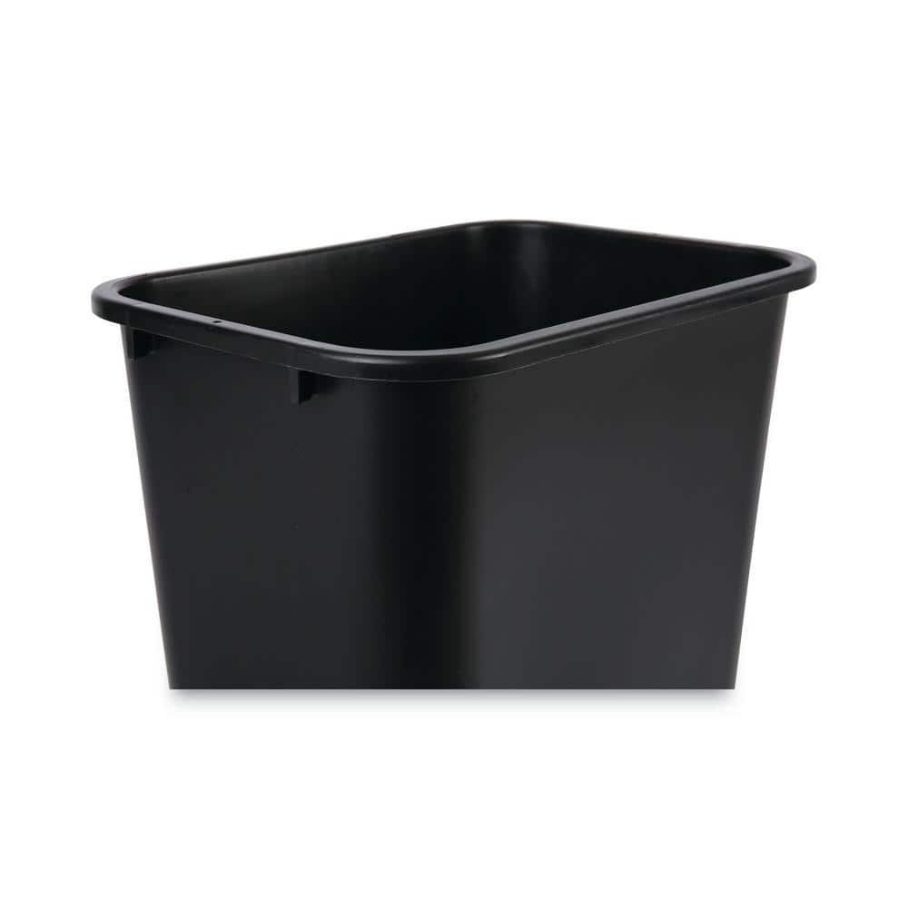 Black 10.25 Gallon Rectangular Plastic Office Wastebasket