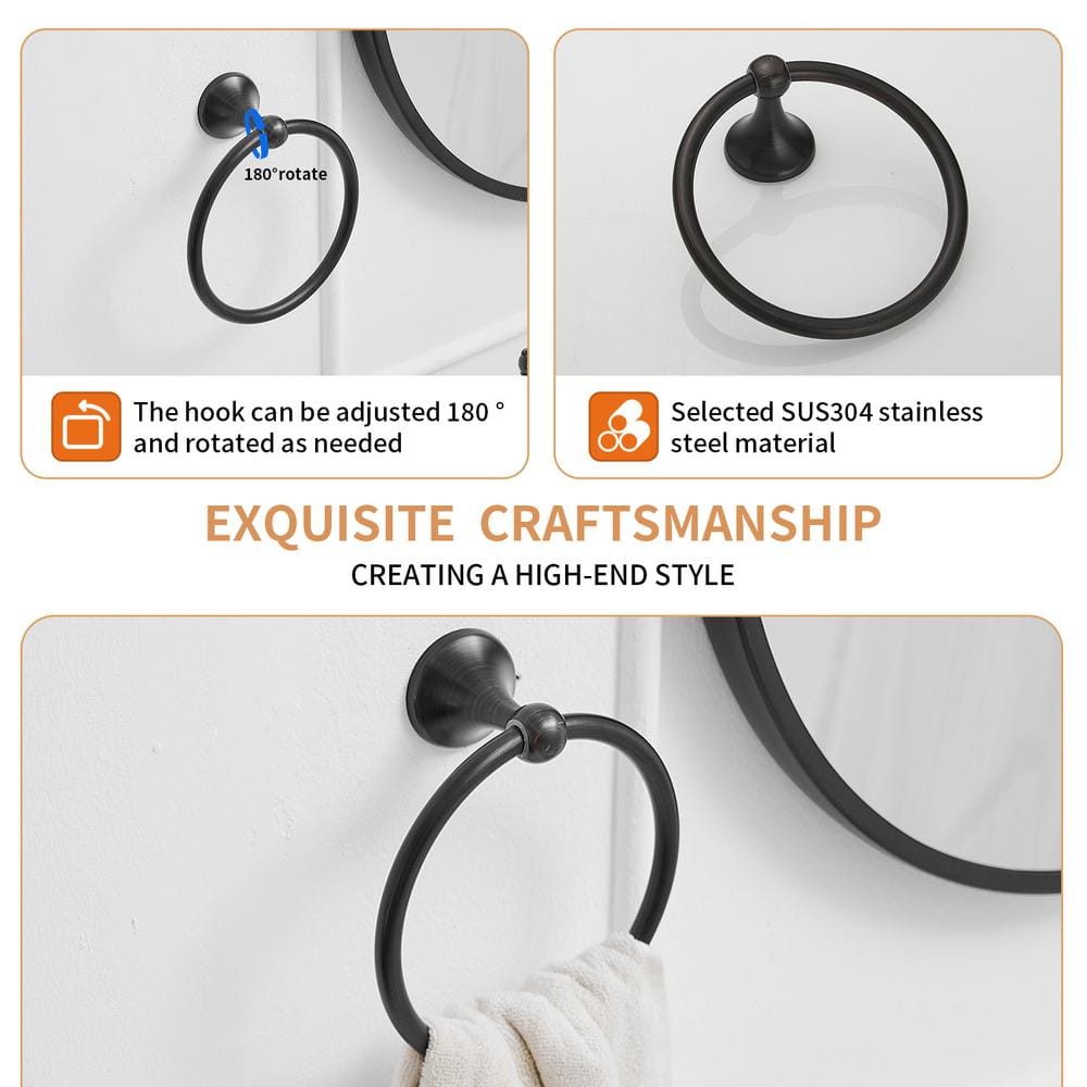 Bronze Circular Wall Mounted Towel Ring