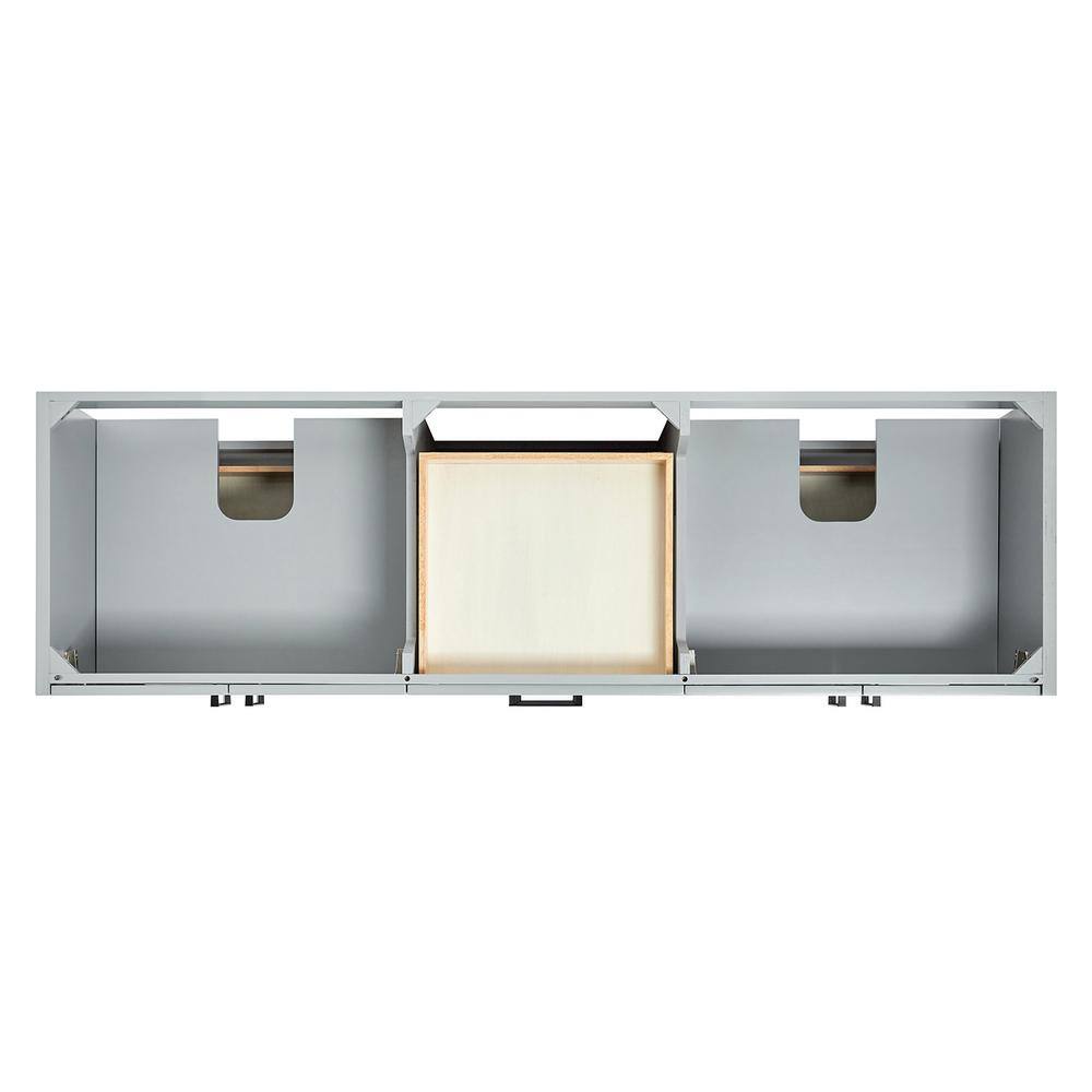 Gray Double Sink Bathroom Vanity with Quartz Top