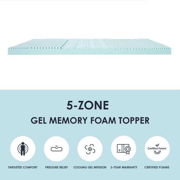 Mellow 4 Cooling Gel Egg Crate Memory Foam Mattress Topper, Queen