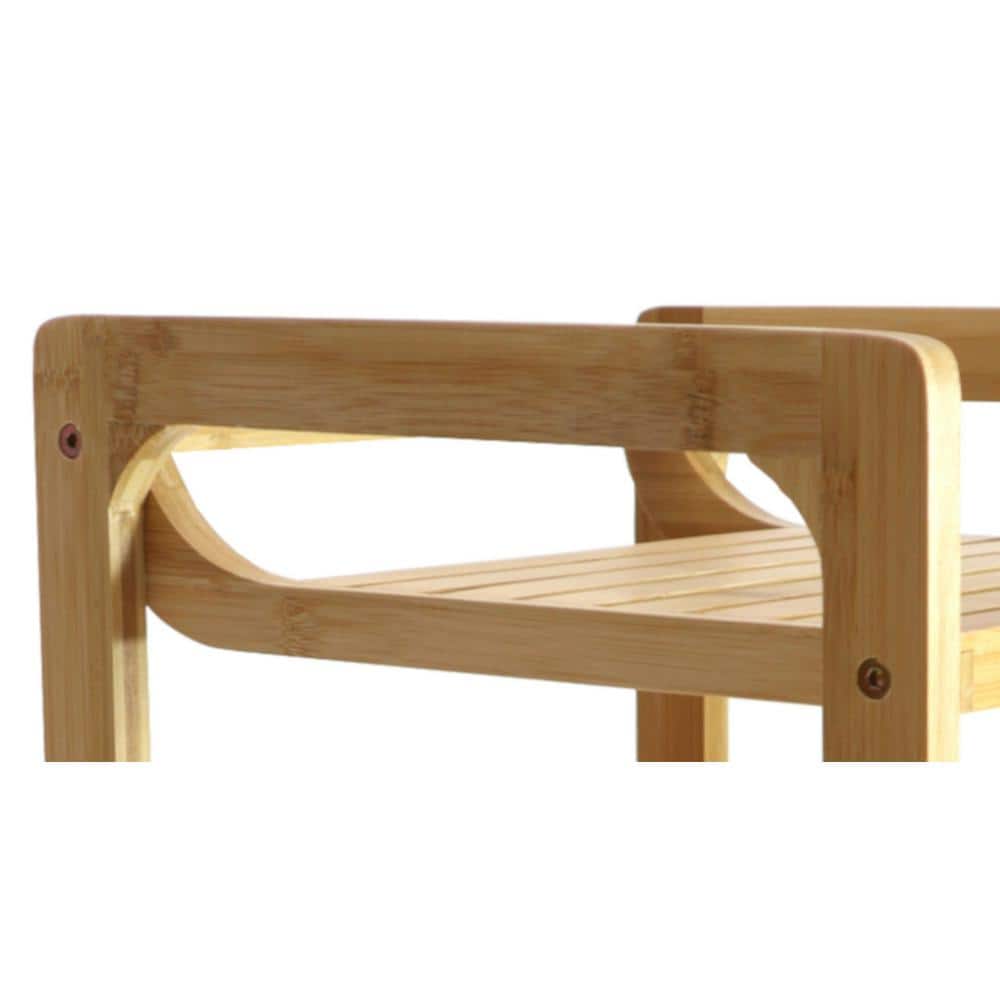 Redmon Bamboo 3-Tier Brown Shelf for Bathroom and Bedroom