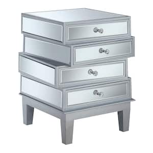 Gold Coast SIlver and Mirrored J Daniels End Table