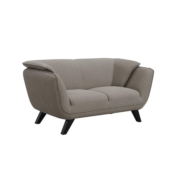 Acme Furniture Nayeli 33.5 in. Brown Linen Solid Linen 2 Seat Loveseat