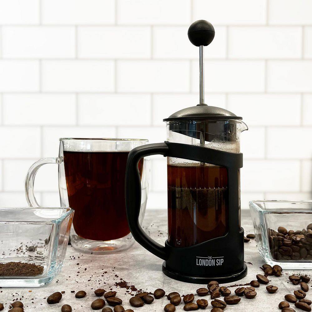 London Sip 34-Oz Black Borosilicate Glass French Press