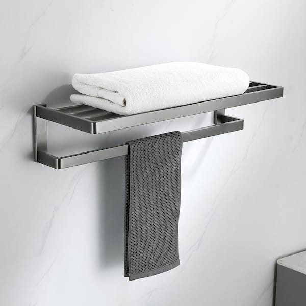Stainless Steel 5 Towel Holders Wall Mounted 24 in. Towel Rack in Graphite Gray