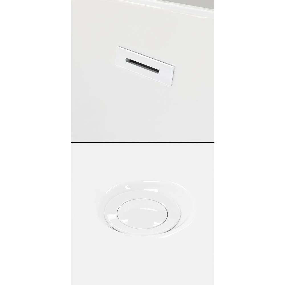 Carissa 67-Inch White Acrylic Freestanding Bathtub with Shiny White Trim