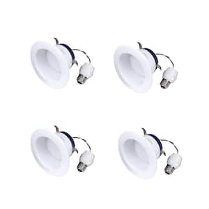 TW Series 65W Equivalent Soft White (2700K) 4 in. Dimmable LED Retrofit Recessed Downlight (4-Pack)